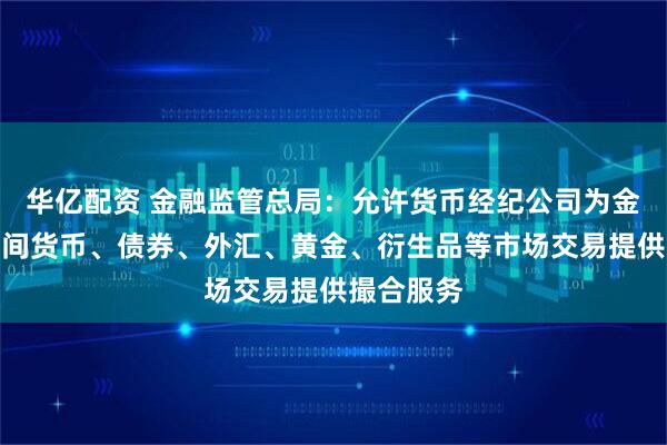 华亿配资 金融监管总局：允许货币经纪公司为金融机构之间货币、债券、外汇、黄金、衍生品等市场交易提供撮合服务